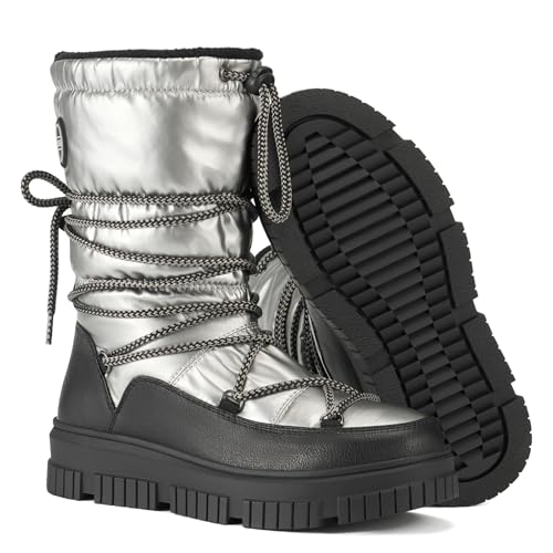 HISEA Snow Boots for Women Waterproof, Warm Fleece Lined Insulated Rain Boots for Winter Ski Cold Weather