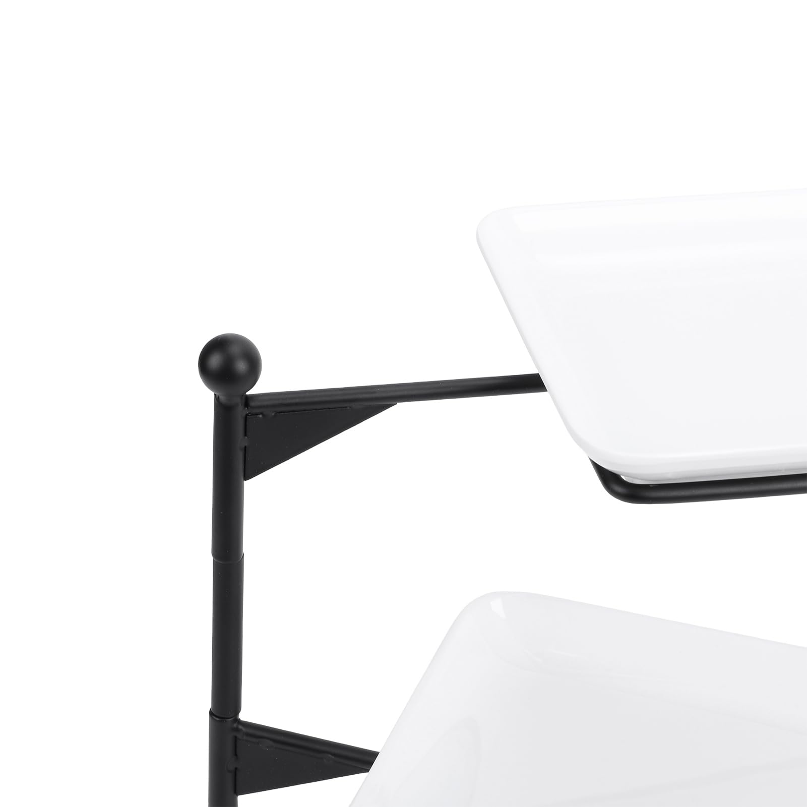 TOPINCN Soporte de Bandeja Grande con Niveles, Bandeja para Servir de 3 Niveles, Juego de Horneado de Porcelana con Soporte para Servir, Servidor de Buffet, Exhibición de Alimentos para (Black)