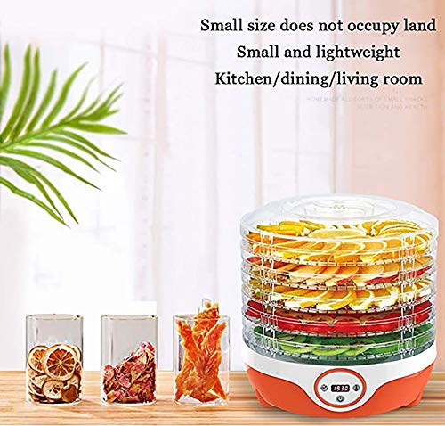 GYAM Lebensmittel Dehydrator,Intelligenter Timing-Obst- Und Gemüsetrockner Mit 5 Tabletts 35-70 ° C, Höhenverstellbar… – Bild 3