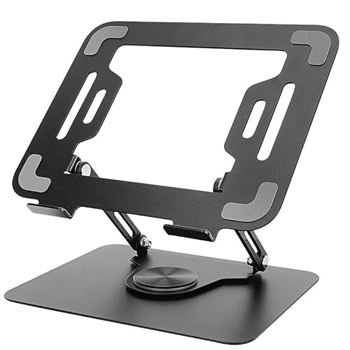 EKLMCFS Carbon Steel Book Stand 360 Degrees Reading Rack Heat Dissipation Holder(Black)