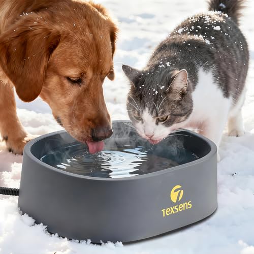 Heated Water Bowl for Large Dogs - 0.93 Gallon/118 OZ - Outdoor Pet Thermal Bowl with Chew-Proof Cord - Provides Drinkable Water in Winter - Suitable for Multi-Pets, & Cats, Chickens, Birds