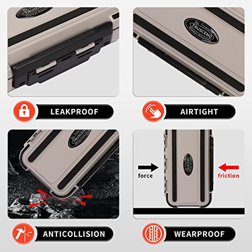Truscend Fishing Tackle Box Organizer Portable Waterproof, Airtight Anti-Wear Tackle Storage Boxes With Adjustable Dividers, Fishing Tackle And Gear Box Container For Lures And Accessories #TOP3