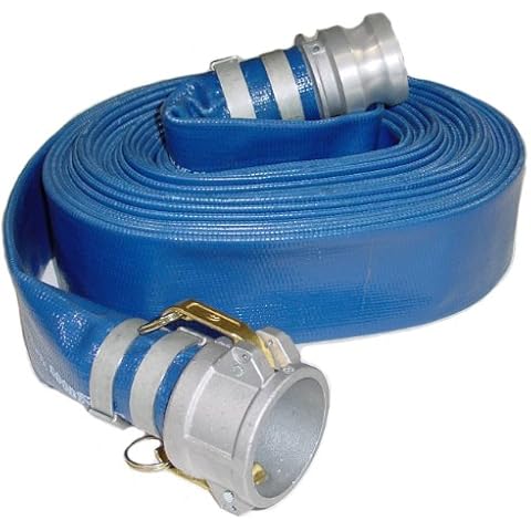 Abbott Rubber PVC Discharge Hose Assembly, Blue, 2 in. Male X Female Cam and Groove, 65 psi Max Pressure, 50 ft. Length, 2 in. ID Cover