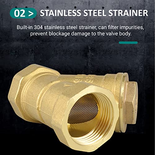 Acogedor ACOGEDOR7DQXU0GE9I 3/4 Inch Bspp Female Thread Y Shaped Brass Strainer Filter Valve Connector thumb #3