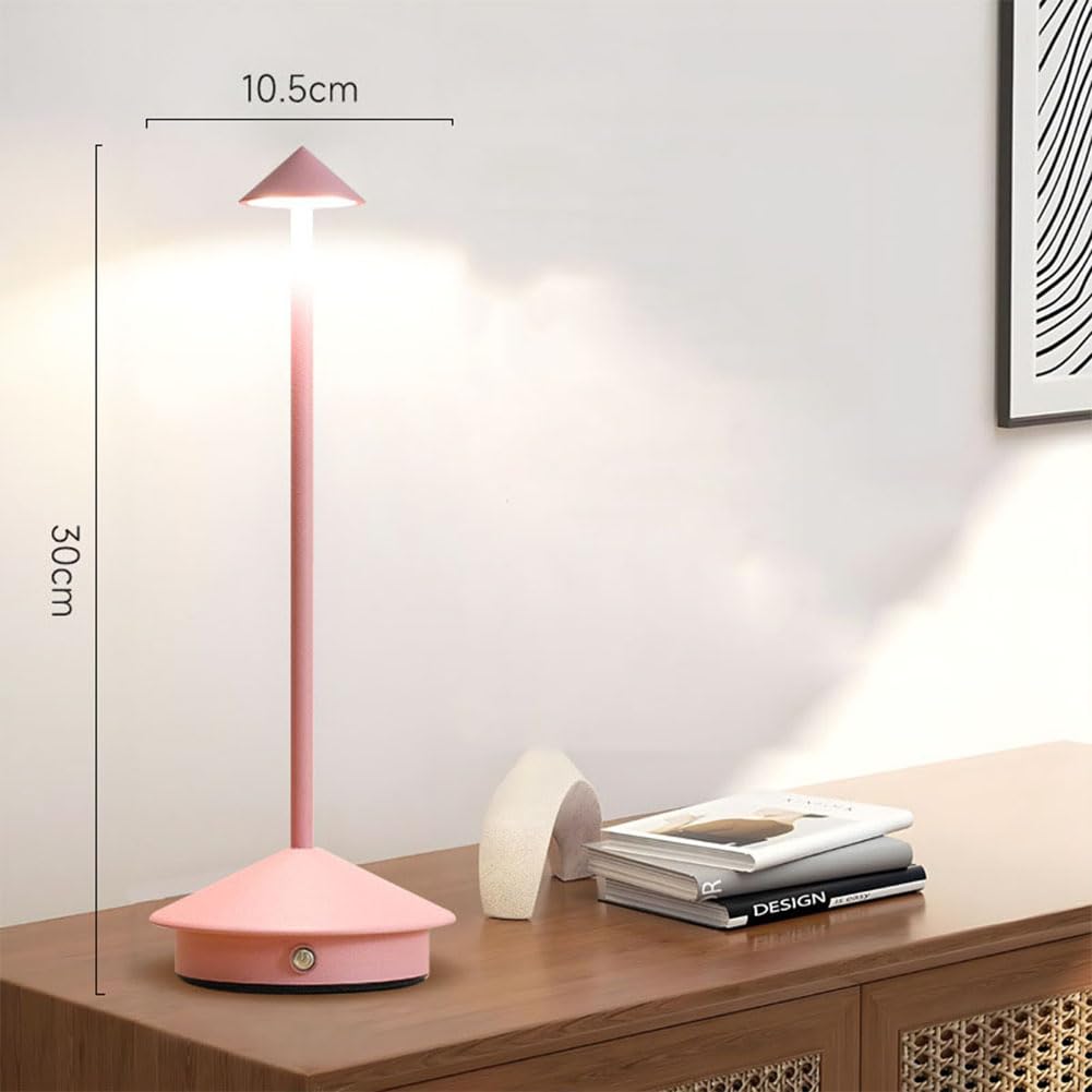 Lampa Stołowa Bezprzewodowa Akumulator, Ciepła Biała Lampy biurkowe Czarna LED Lampki Stołowe Bezprzewodowa Lampa Biurkowa Akumulatorowa Lampa Stołowa Wodoodporna(złoty, biały, srebrny),Pink