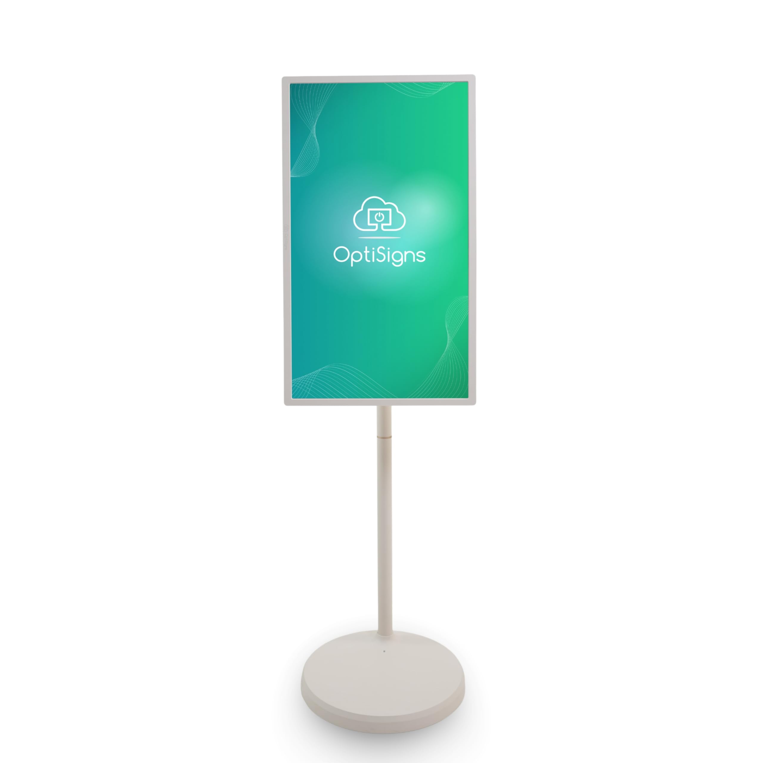 OptiSigns 32" Floor Standing Digital Signage Kiosk, Battery Powered Touchscreen Display f…