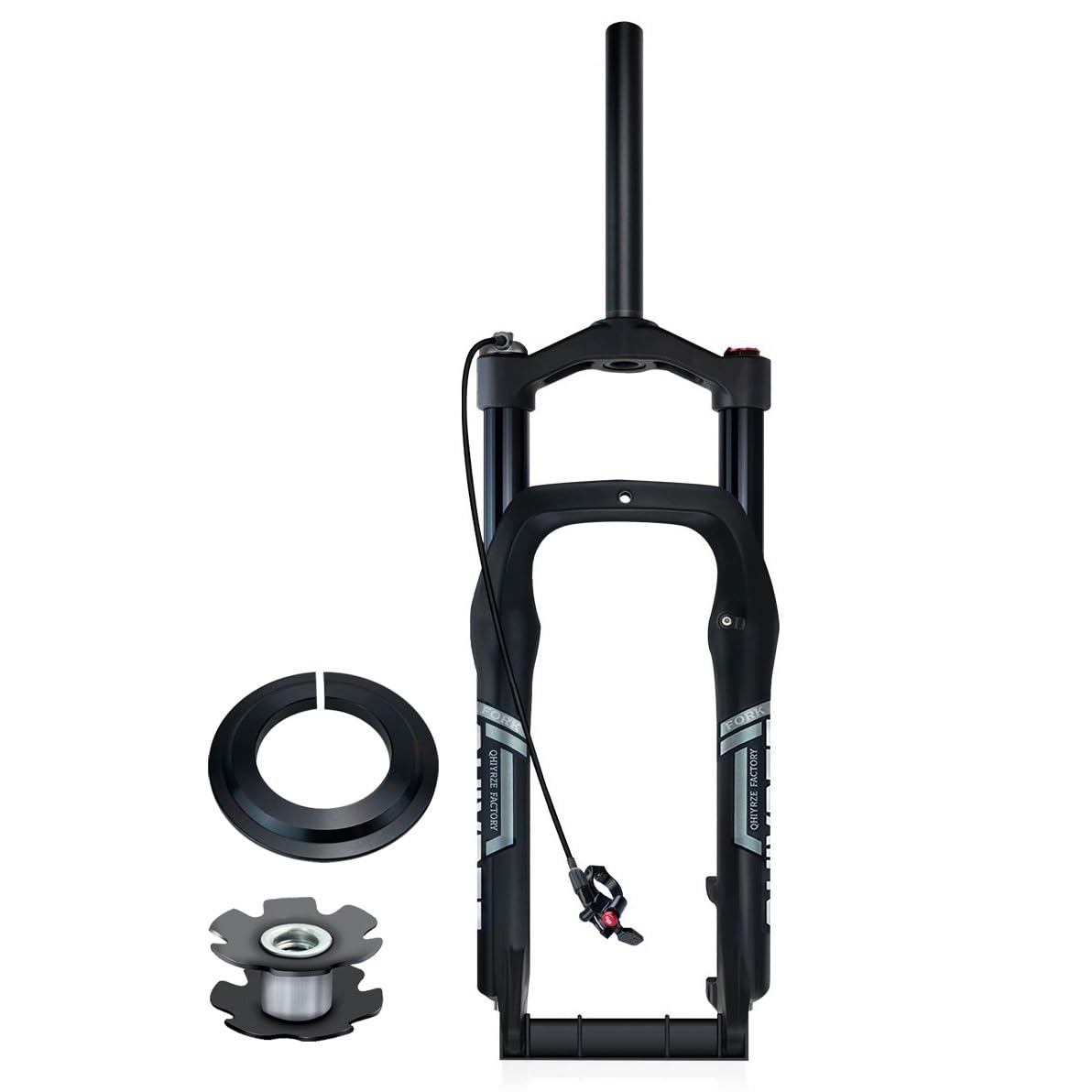 XGSUZNE 20" 26" 4.0 Fat Bike Air Suspension Fork 120mm Travel E-bike Front Fork，Spacing Hub 135mm,QR 9mm,28.6mm Straight Tube，Manual/Remote Lockout Ultralight