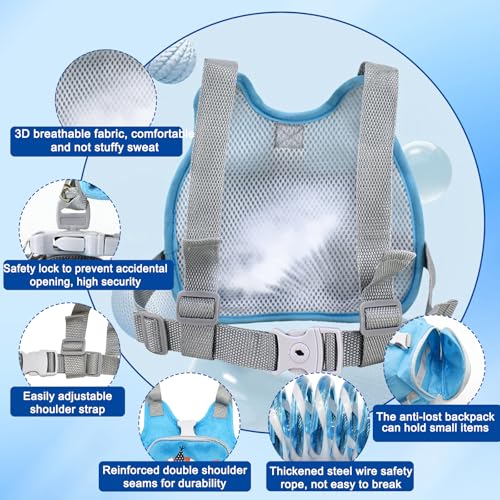YTACREA Children's Safety Lead, 4-in-1 Children's Leash Backpack, Children's Safety Leash Backpack with Anti-Lost Belt - Image 3