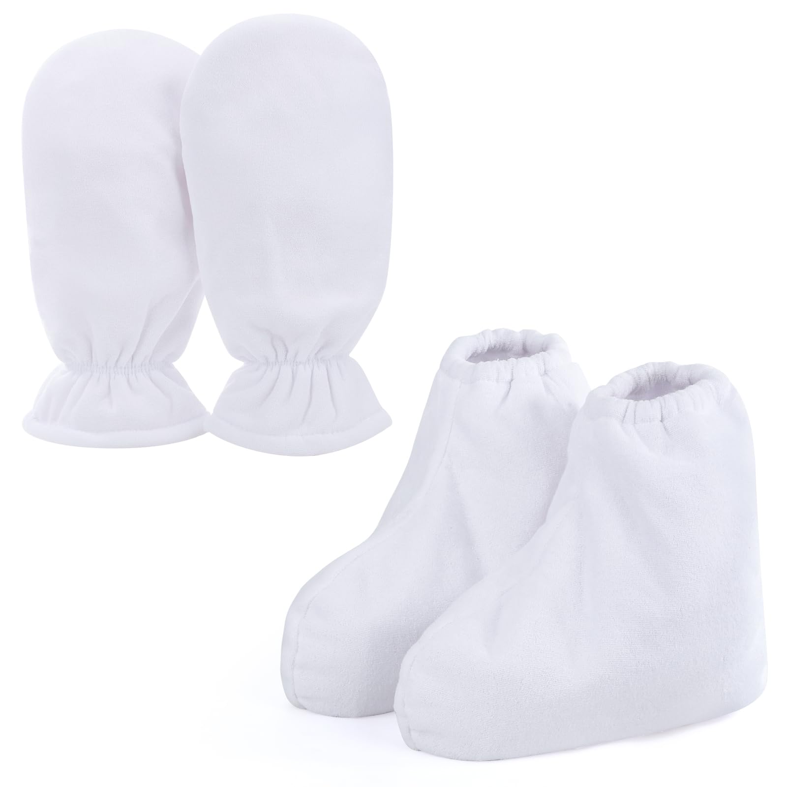 Chaussons de bain en cire de paraffine blanche, ouverture élastique Segbeauty à double éponge pour thermothérapie, sacs pour les mains et les pieds pour le traitement thermique, machine à cire