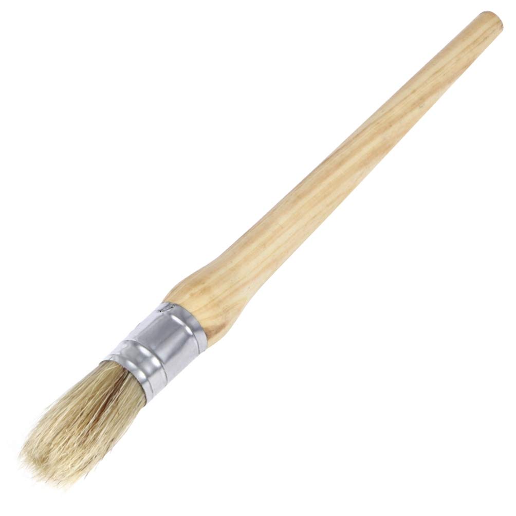 Pincel Redondo de Madera para Pintura, 4 Piezas, Mango Largo | Cerdas Naturales, Agarre Ergonómico, Uso en Decoración del Hogar y Manualidades
