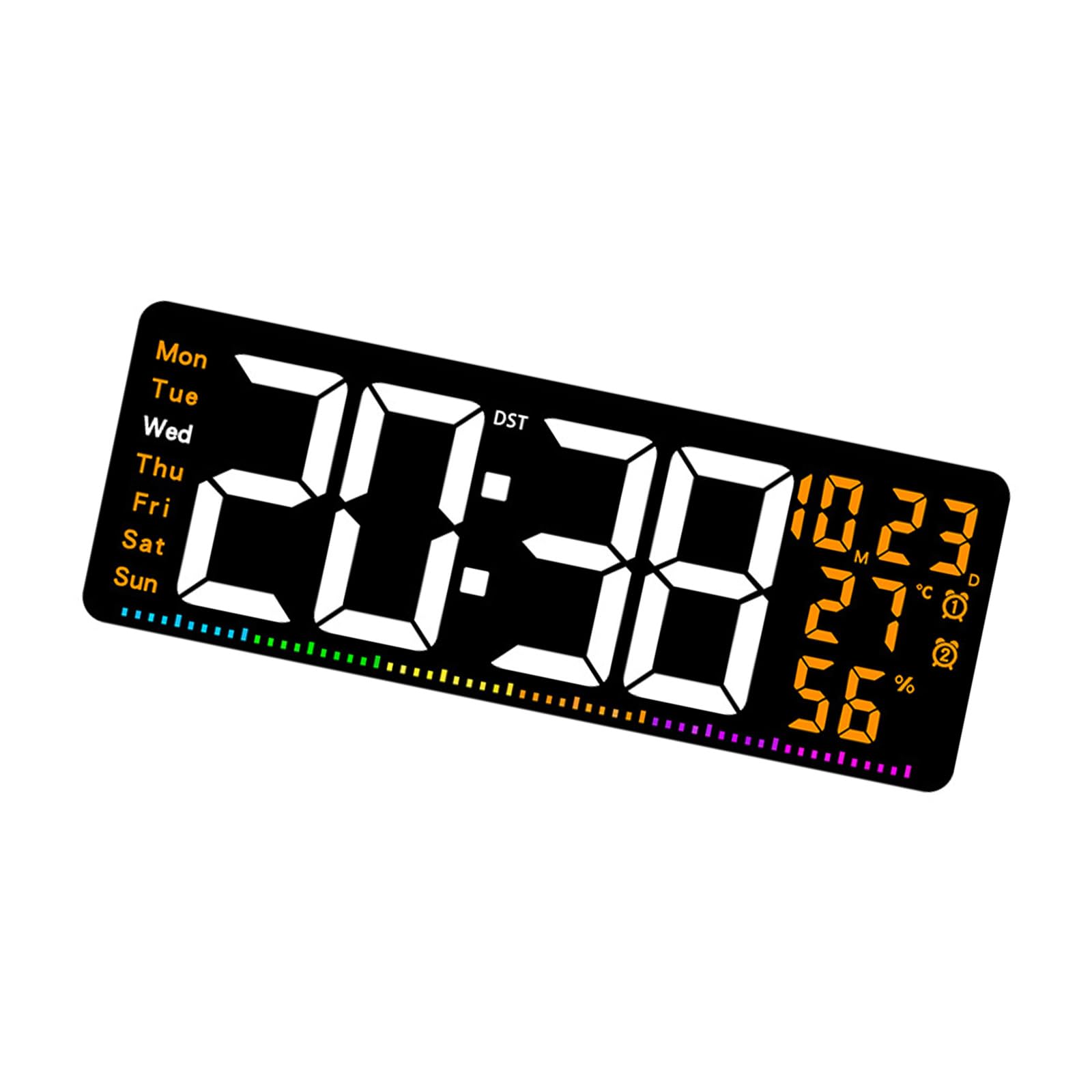 carotoe LED Electronic Clock with Time Date Alarm and Temperature Display Adjustable Brightness 16.5inch LED Digital Clock