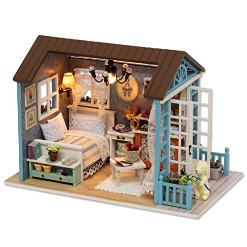 Taiping Lake Diy Miniature Dollhouse Kit Wooden Mini Doll House Accessories With Furnished Furniture And Led Lights Assembled Wooden Cabin Model Mini Doll House Children's Day Birthday Gift #TOP1