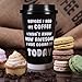 AWEHIRU Premium 16oz Disposable Paper Coffee Cups With Lids (50ct) - 5 Fun Quotes in Each Pack - Make Your Own Coffee or Tea With These Paper Coffee Cups - Insulated Double Wall - No Need For Sleeves