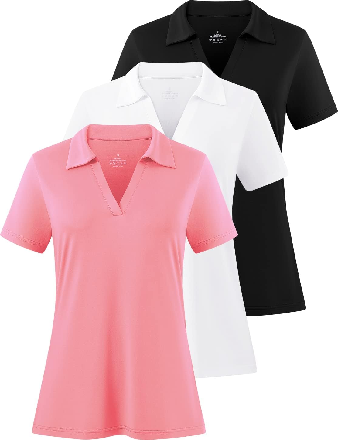 Femdouce Women’s Polo Shirts V-Neck Short Sleeve Moisture Wicking Collared Shirts for Women Golf Polo Shirt for Work 1-3 Pack Femdouce Women’s Polo Shirts V-Neck Short Sleeve Moisture Wicking Collared Shirts for Women Golf Polo Shirt for Work 1-3 Pack