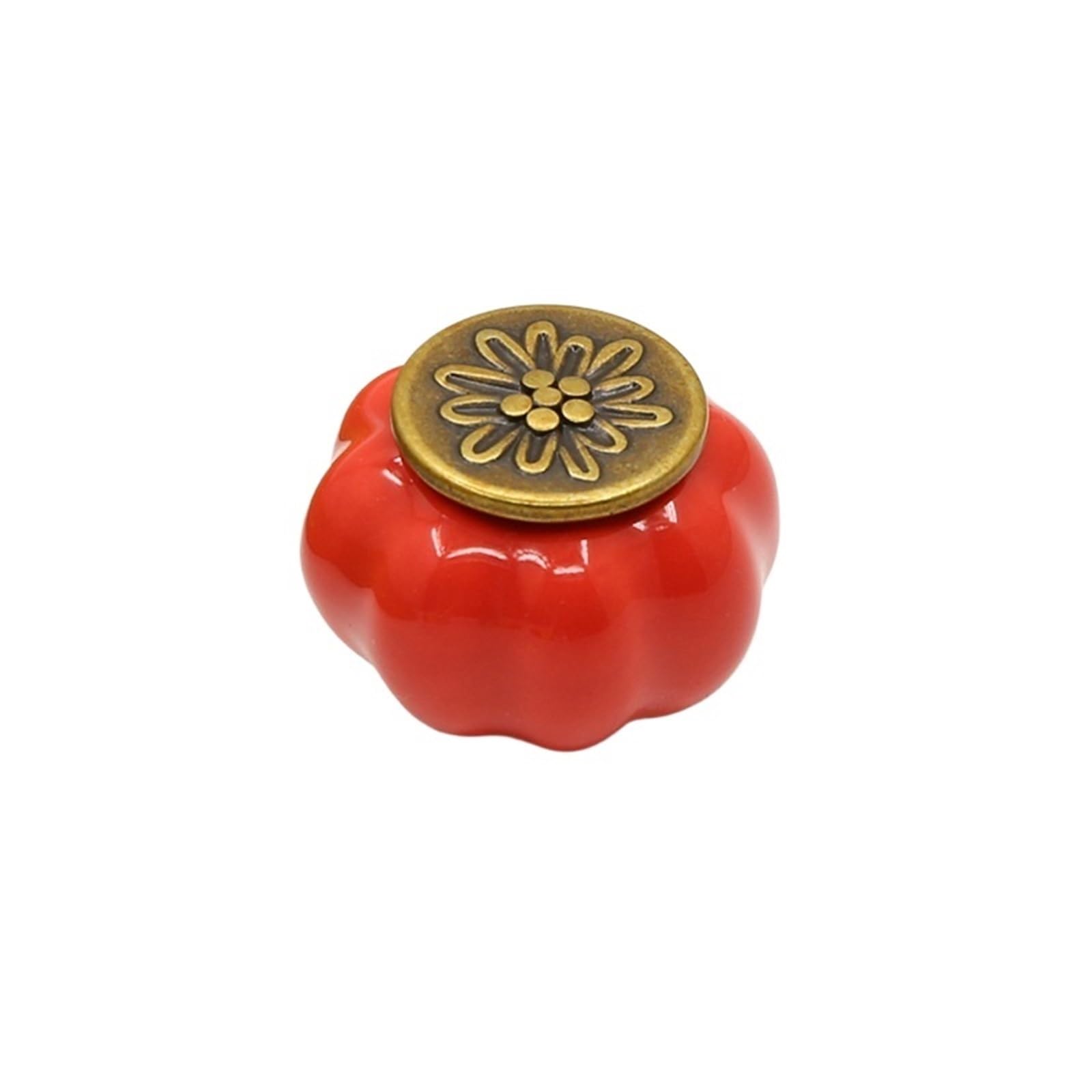 Kifsdlf Color2 2Pcs Ceramic Farm Pumpkins Cabinet Knob Drawer Furniture Handles Dresser Single Hole Door Pulls For Cupboard Wardrobes Furniture(Color2)