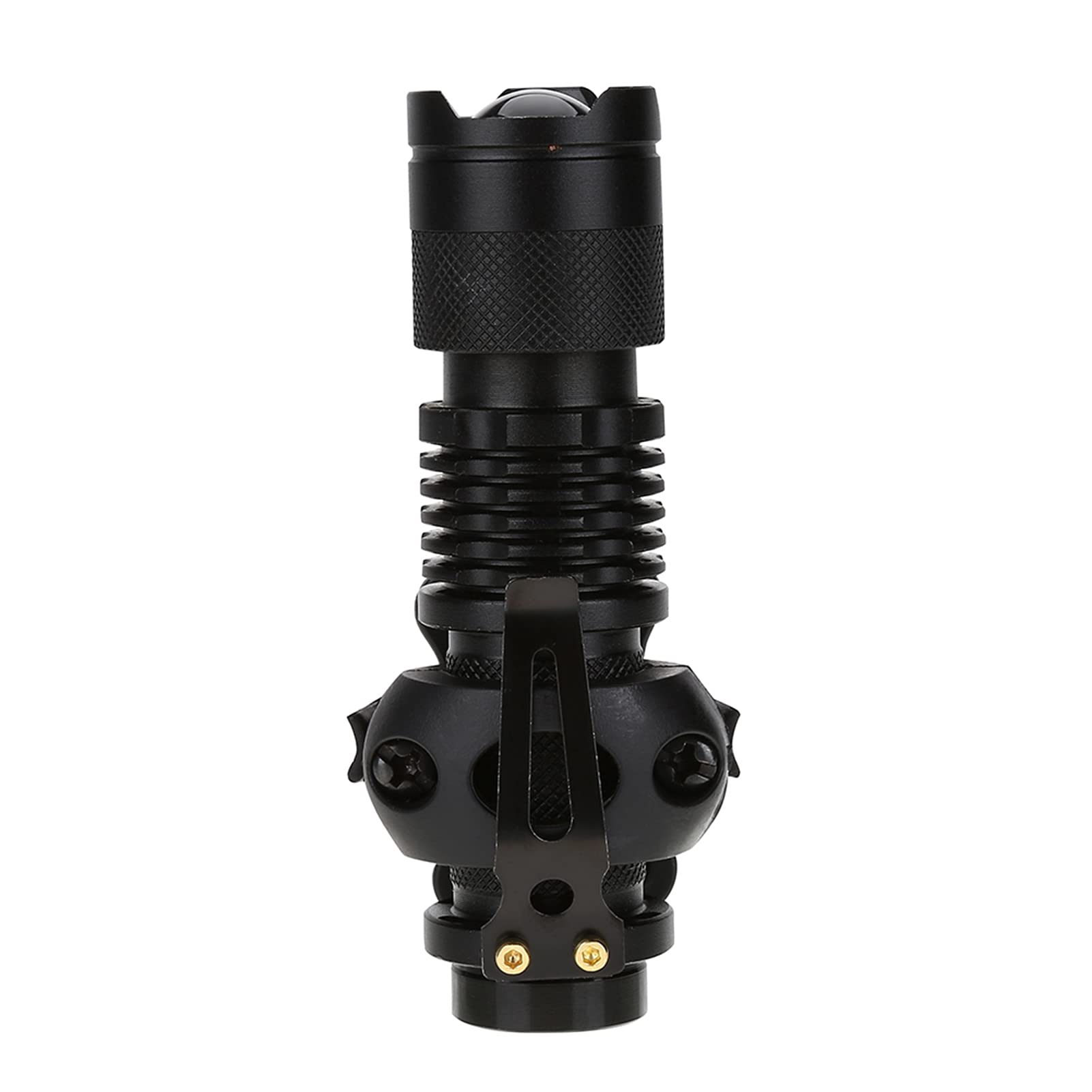 Torcia LED Ricaricabile Con Clip Per Casco - 4 Modalità Zoom Telescopico - Impermeabile Per Campeggio, Ciclismo E Speleologia