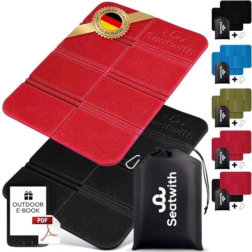 Set di 2 tappetini per esterni, pieghevoli, con borsa per il trasporto e gancio a moschettone, per...