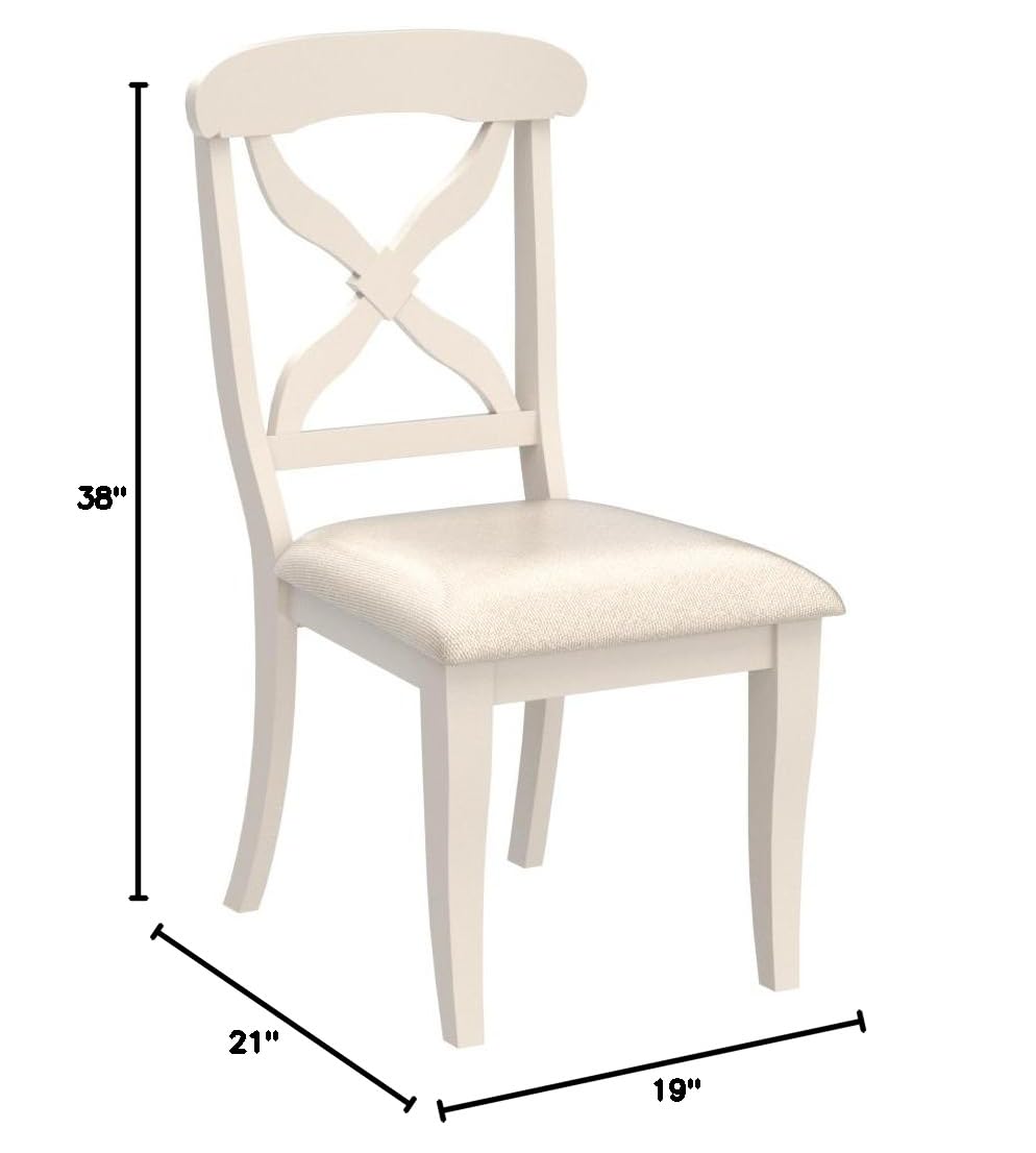 Sunset Trading Andrews Dining Chair, Antique white finish