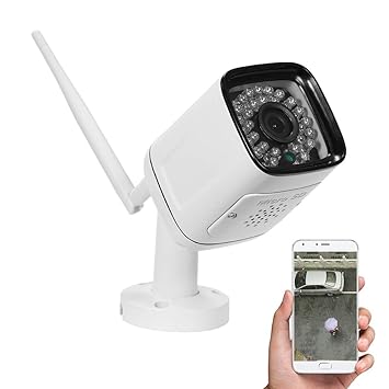 720P HD Bullet WiFi Camera Weather of Wireless IP Camera 1.0MP 30pcs Infrared LED Lights Support Phone APP Control Motion Detection Night Vision for CCTV Home Surveillance Security