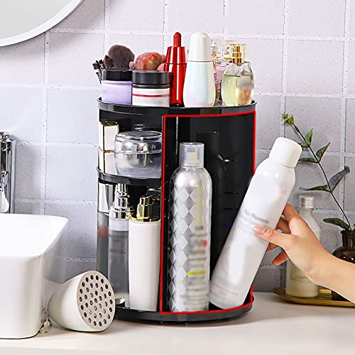 Boîte de maquillage Boîte de rangement rotative for cosmétiques, support de bureau Simple, coiffeuse de salle de bain, produits de soins de la peau, présentoir de cosmétiques Organisateur de cosmétiqu