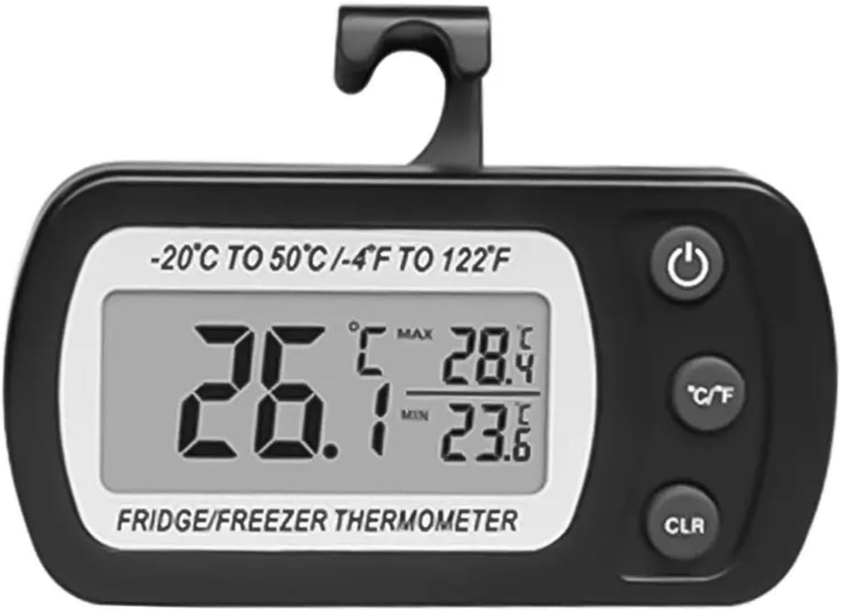Termómetro for refrigerador con gancho, antihumedad, for refrigerador y congelador, termómetro digital eléctrico con pantalla de temperatura for interiores.