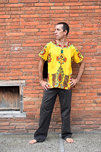 RaanPahMuang Spearhead Heart African Dashiki Shirt Radiant Colors Afrika Style2