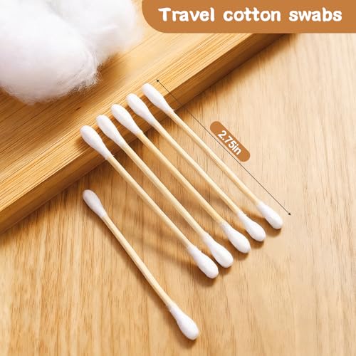 500 Pcs (50 Packs of 10) Travel Size Cotton Swabs Individually Wrapped Cotton Swabs for Ears,Double Tipped Ear Swabs,Round Tip Ear Sticks,Travel Ear Cleaning Cotton Buds for Hotel Makeup,Clean