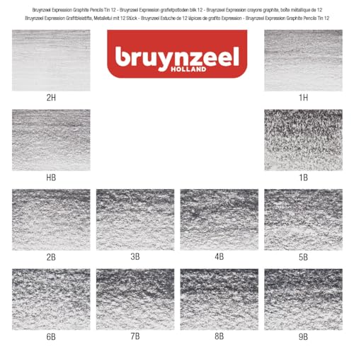Lápices Grafito Bruynzeel Set 12 en Estuche miniatura 3