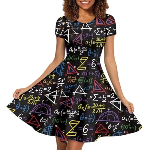 Image of AFPANQZ Womens Casual Summer Lightweight Vintage Dress Short Sleeve Midi Dress Knee-Long Luxury Formal Dress