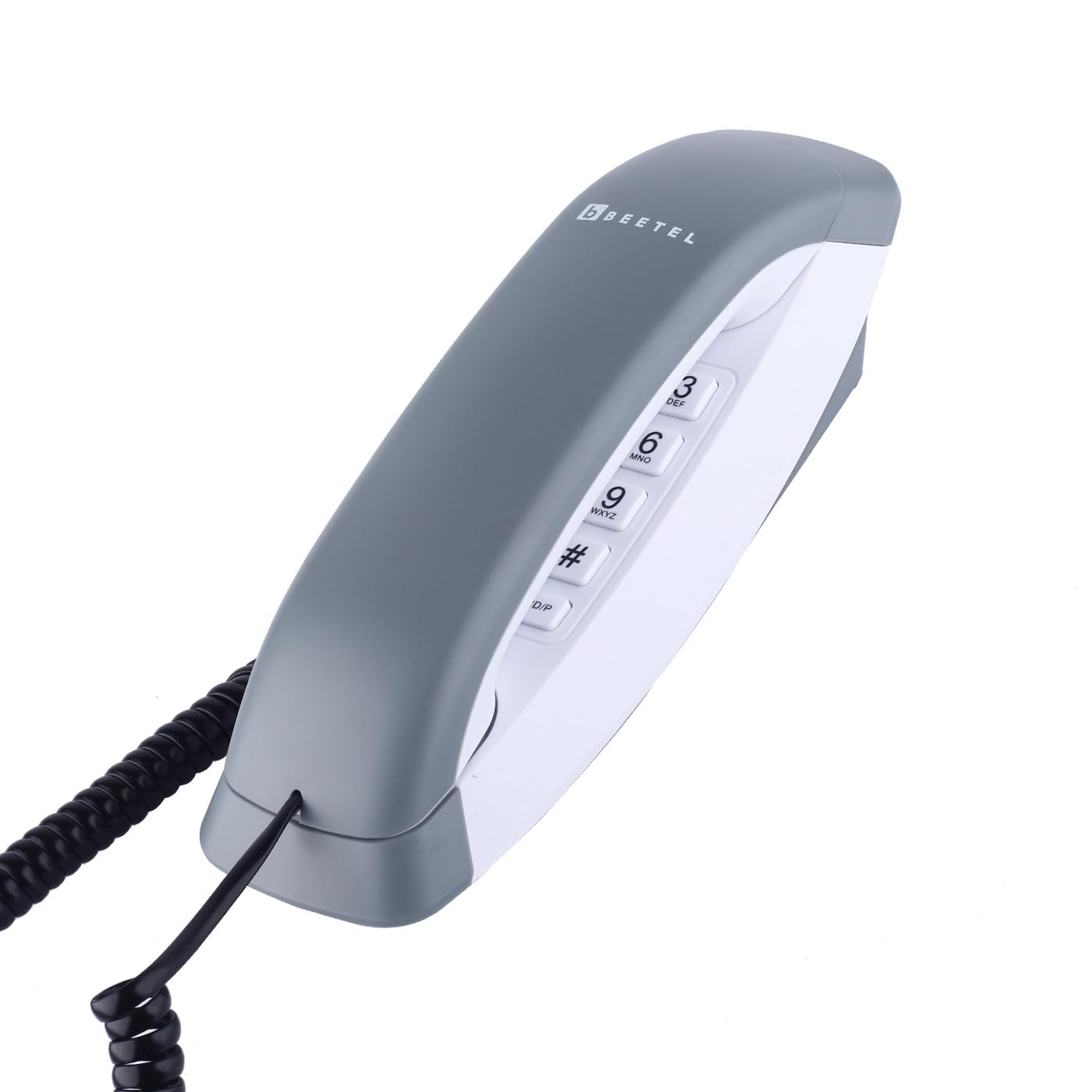 Beetel B29 Designer Slim and Stylish Corded Landline Phone,Ringer Volume Control,Wall/Desk Mountable,Clear Call Quality,Compact Design,Tone Pulse/Flash/Redial Function (Made in India)(Grey White)(B29)