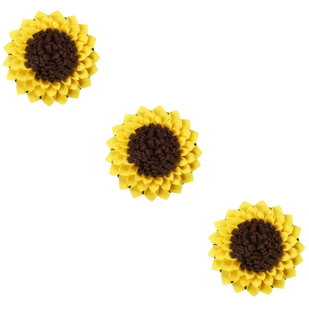 POPETPOP 3st Pet Sniffing Pad Schnüffelmatte Für Haustiere Interaktives Spielzeug Für Hunde Welpe Frisst Langsam Matte Langsamfütterungsmatte Für Hunde Verstopfte Nase Filzstoff Sonnenblume