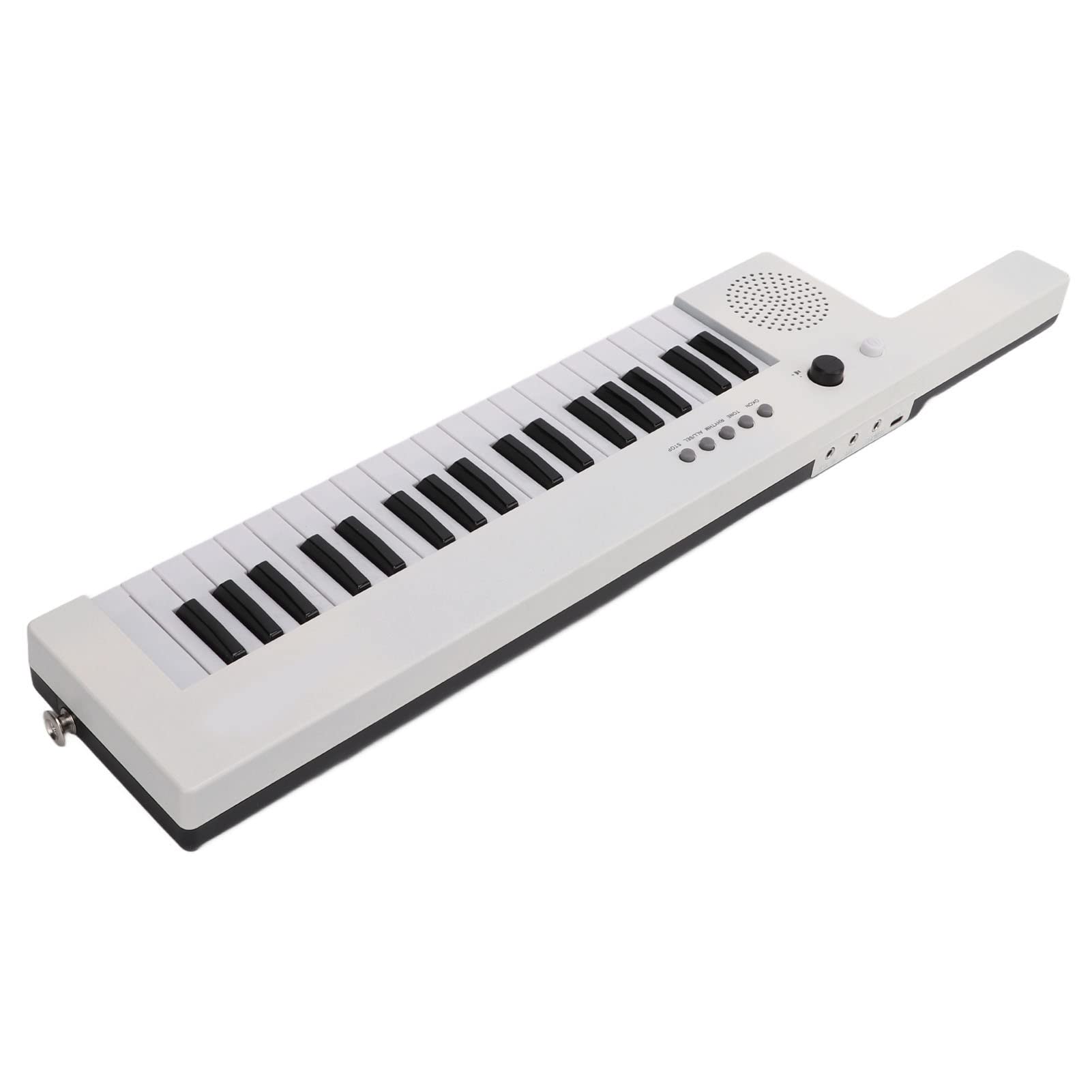 Eujgoov 37-klawiszowa klawiatura elektroniczna, przenośna klawiatura gitarowa, pianino elektroniczne, mini klawiatura, instrument muzyczny (BF-3755 biała)