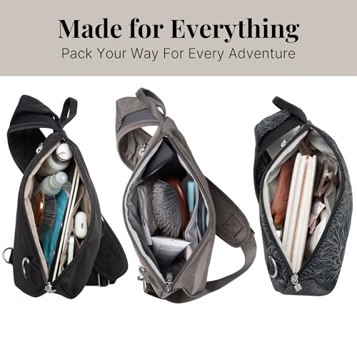 Image of Baggallini Medium Sling Backpack - 9 inchx11 inch Lightweight Sling Bag with Convertible Adjustable Shoulder Strap