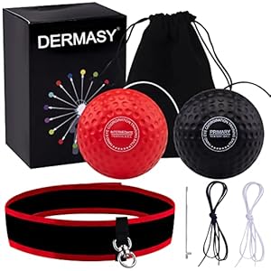Dermasy Upgraded Reflex Ball, Boxing Training Ball with Headband Perfect for Reaction, Punching Speed, Fight Skill, Fitness, Newst Boxing Equipment for Adult and Kids