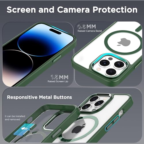 Image of CACOE Magnetic Case for iPhone 14 Pro Max 6.7 inch, Dark Green
