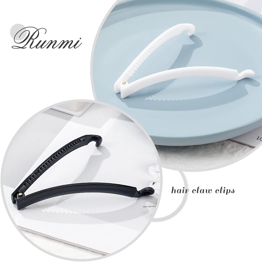Bananenhaarclips Schwarz Haar Krallen Schildpatt Haar Clip Französisch Design Haar Styling Zubehör for Frauen und Mädchen (Pack von 3) (Color : White)