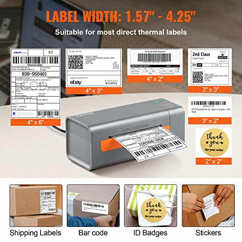 Vevor Bluetooth Thermal Label Printer, Wireless Shipping Label Printer W/Automatic Label Recognition, Support Windows/Macos/Linux/Chromebook/Android/Ios, Compatible With Usps, Amazon, Ebay, Etsy, Etc #TOP4