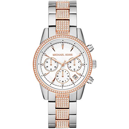 Michael Kors Bryant Watch fĂĽr Damen, 37mm Quarz-Chronographenwerk mit Edelstahlarmband