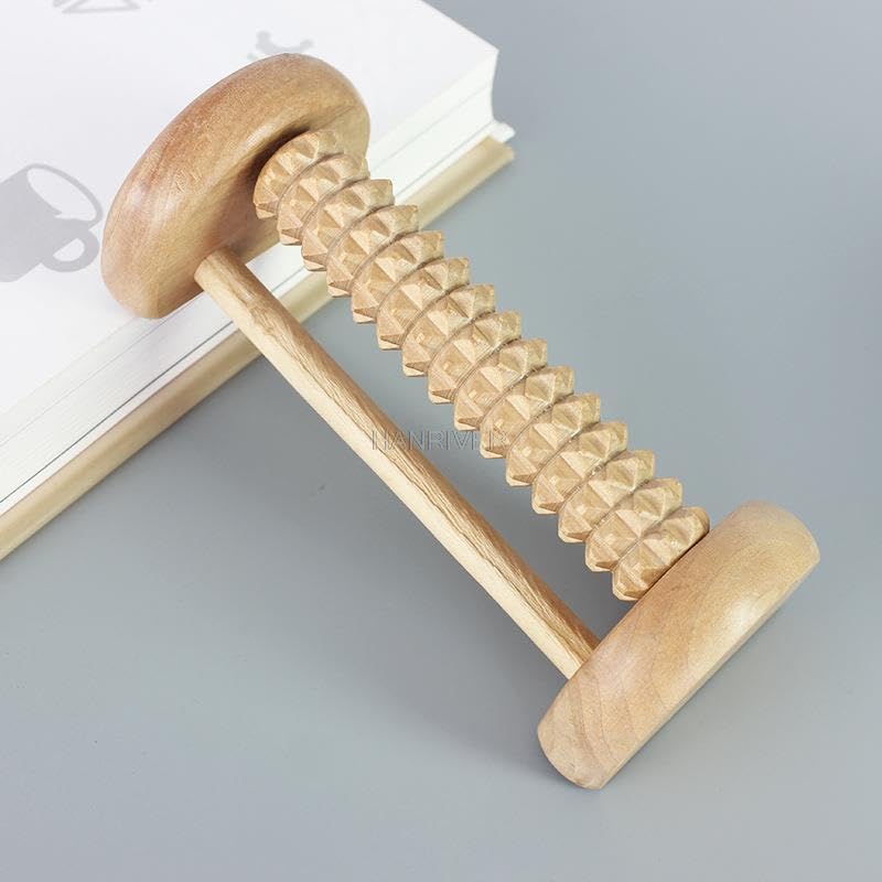 Masajeador de madera para el cuerpo y la espalda, rodillo de pie de madera, masajeador de pies para fascitis plantar, alivio del estrés, relajación