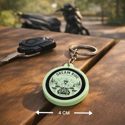 Image of Mi Glow Store Glow in Dark Keychain for Bike Men | Gift for Man | Bike Accessories | Charges in Light Glows in Dark | Key chain for Bike