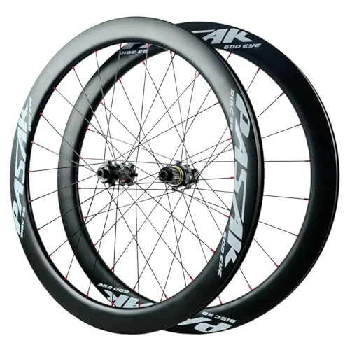 700C Juego De Ruedas para Bicicleta De Carretera De Fibra De Carbono, Eje Pasante, Rodamientos Sellados De 142 Mm, Freno De Disco QR, Ruedas De Carreras De Ciclismo Qr9*100,38mm