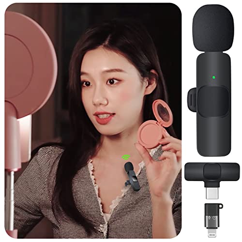 Image of Professional Grade K8 Wireless Microphone for Type C Mobile and iPhone Wireless Microphone for Voice Recording YouTube ASMR Interview and Live Video Recording (Black, 1 Set)