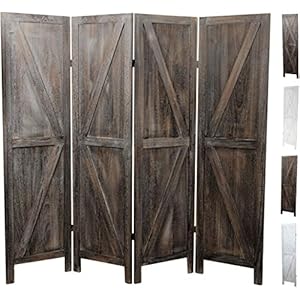 Premium Home Room Divider: Room dividers and Folding Privacy Screens, Privacy Screen, Partition Wall dividers for Rooms, Room Separator, Temporary Wall, Folding Screen, Rustic Barnwood (Barnwood)