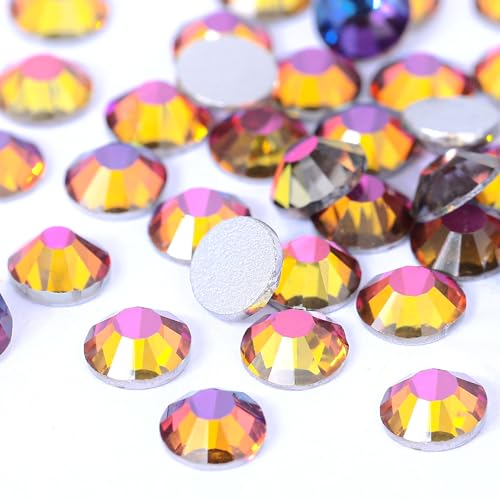 Image of Flatback Rhinestones Non Hotfix Rhinestones for Crafts Glass Nail rhinestones Nail Gems Crystals Rhinestones for Makeup Bags Shoes Decoration DIY(SS6,1440pcs,Blue Flame)