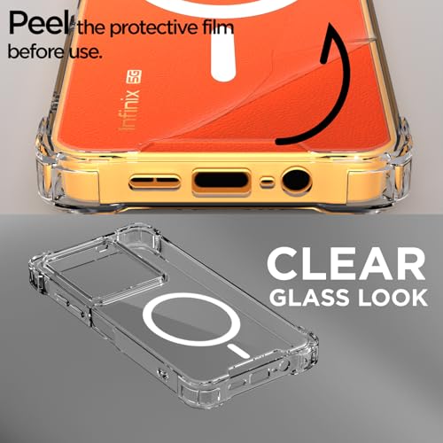 Image of Pikkme Back Cover for Infinix Note 30 5G Mag-Safe Shockproof PC + TPU | Protective Case Magnetic Support | Bumper Case (Transparent Mag-Safe)