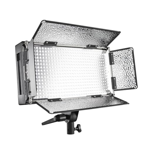 Walimex pro LED 500 Flächenleuchte 30 W, Flächenlicht Tageslichtversion, Videoleuchte mit robustem Metallgehäuse + Halterung, leistungsstarke Studioleuchte