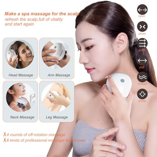 Image of Rechargeable Electric Head Scalp Massager 96 Silicon Kneading Points with Detachable Heads Scalp Body & Head Massager 4 Speed Modes,Therapy Deep Clean and Stress Relax Massager for Hair Growth
