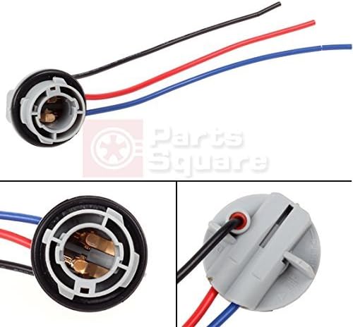 PartsSquare 1pair 1157 2057 2357 Replacement Plug Sockets Extended Wiring Harness Tail Brake Light