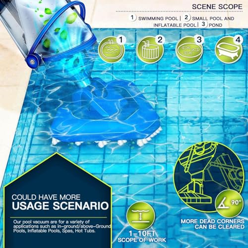 Image of Lanchez Cordless Handheld Pool Vacuum for Above Ground Pool Telescopic Pole