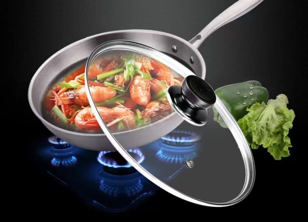 Reemplazo de Tapa de Olla Tapa de Cacerola Universal Anti ScaldingTransparent Glass Sartenes Wok Reemplazo de Tapas de ollas para Cocina-A||40cm
